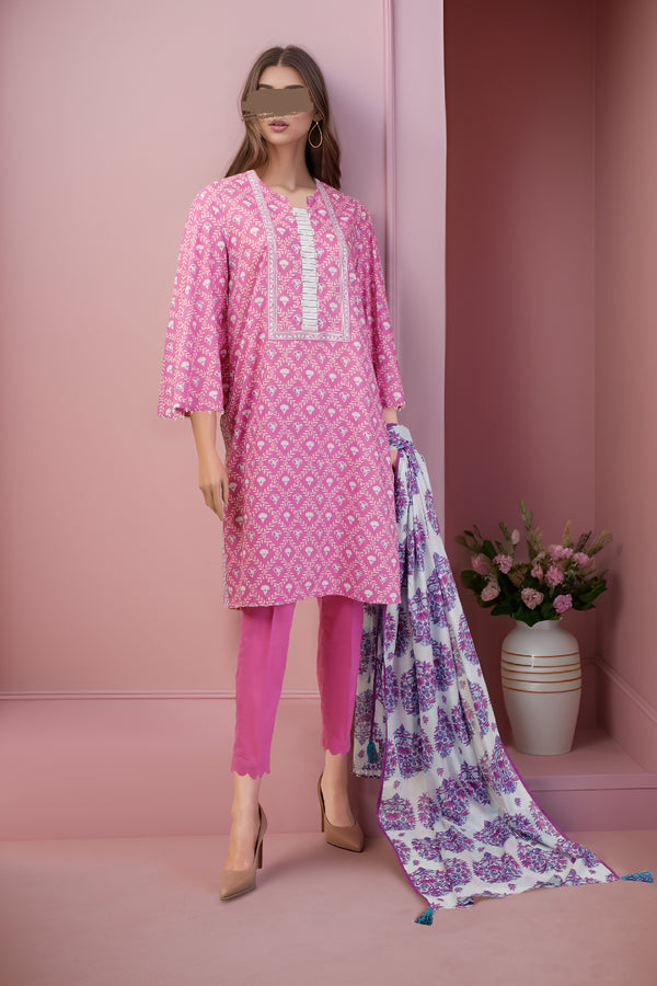 Unstitched Printed Lawn 2 Piece (Shirt/Dupatta)