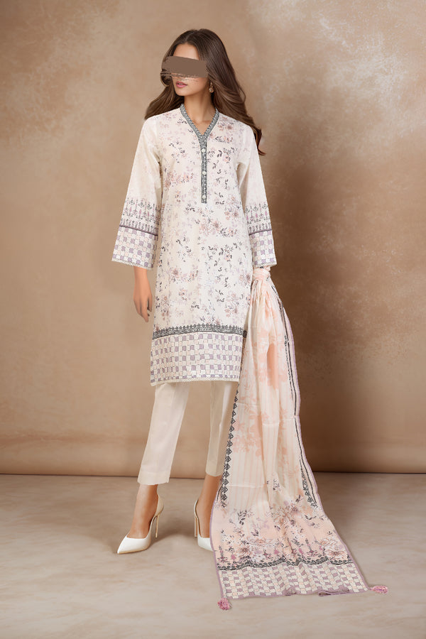 Unstitched Printed Lawn Shirt (Saffron by SAYA)