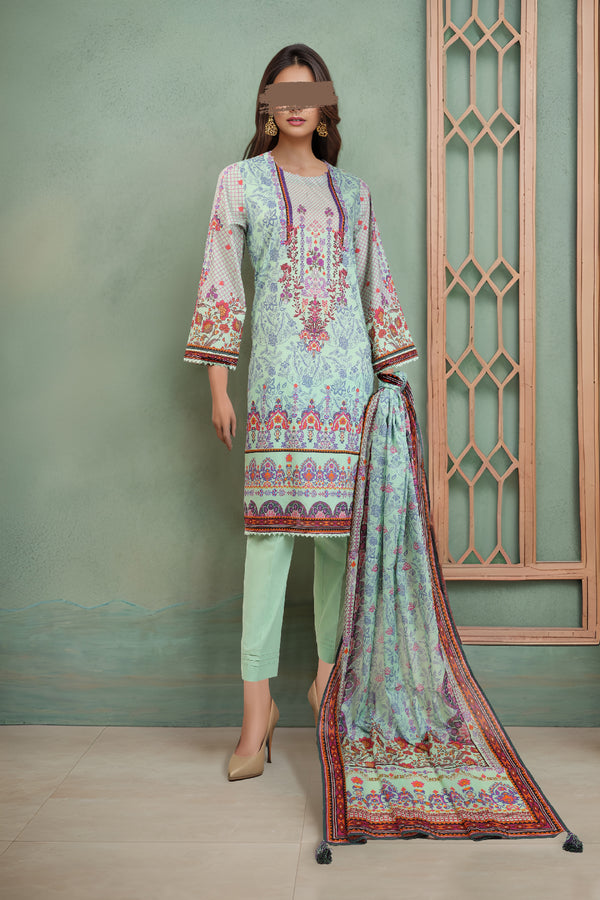 Unstitched Printed Lawn 2 Piece (Shirt/Trouser)