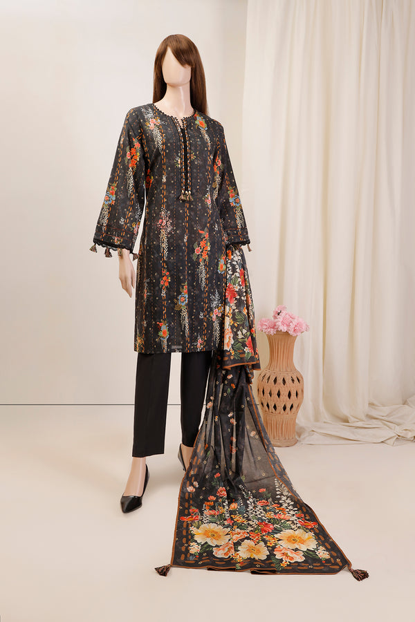 Unstitched Printed Lawn 2 Piece (Shirt/Dupatta)