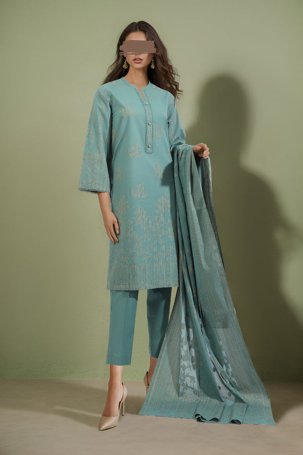 Unstitched Jacquard Cotton 3 Piece