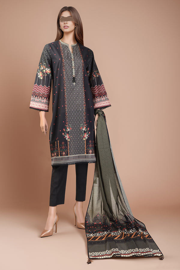 Unstitched Printed Lawn 2 Piece (Shirt/Dupatta)