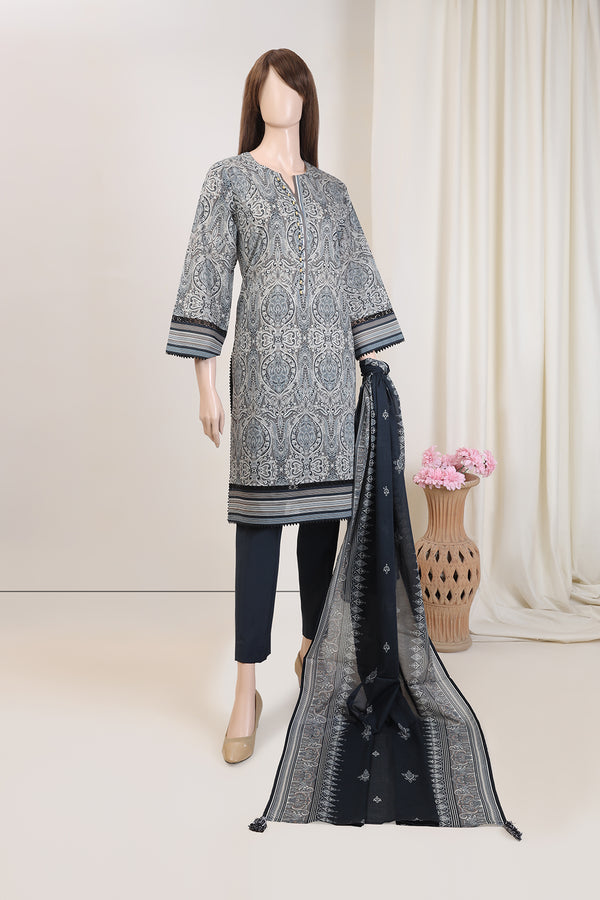 Unstitched Printed Lawn 2 Piece (Shirt/Dupatta)