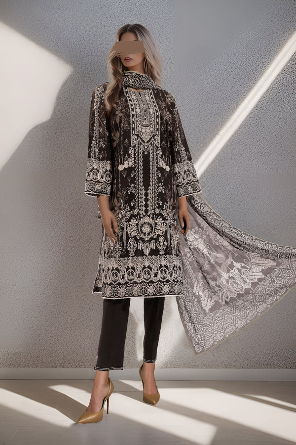 Unstitched Printed Lawn 3 Piece