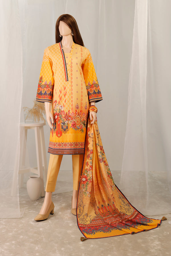 Unstitched Printed Lawn 3 Piece