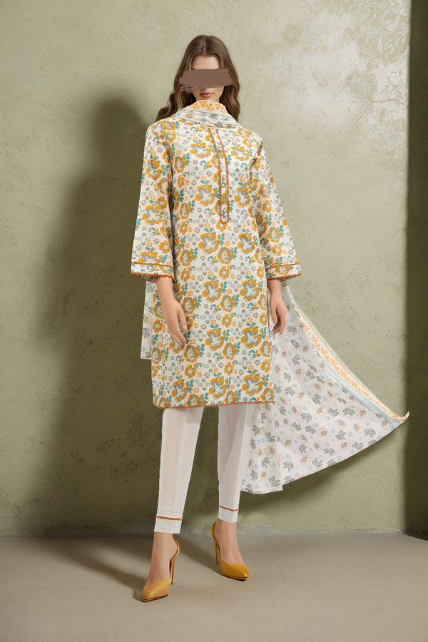 Unstitched Printed Lawn 3 Piece