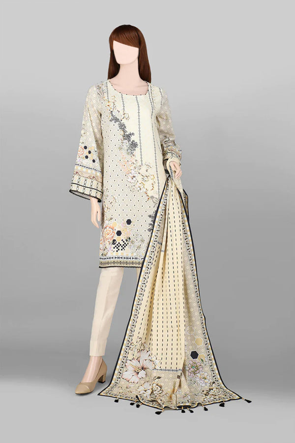 Unstitched Printed Lawn 3 Piece