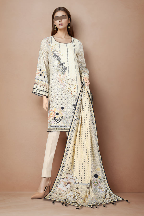 Unstitched Printed Lawn 2 Piece (Shirt/Dupatta)