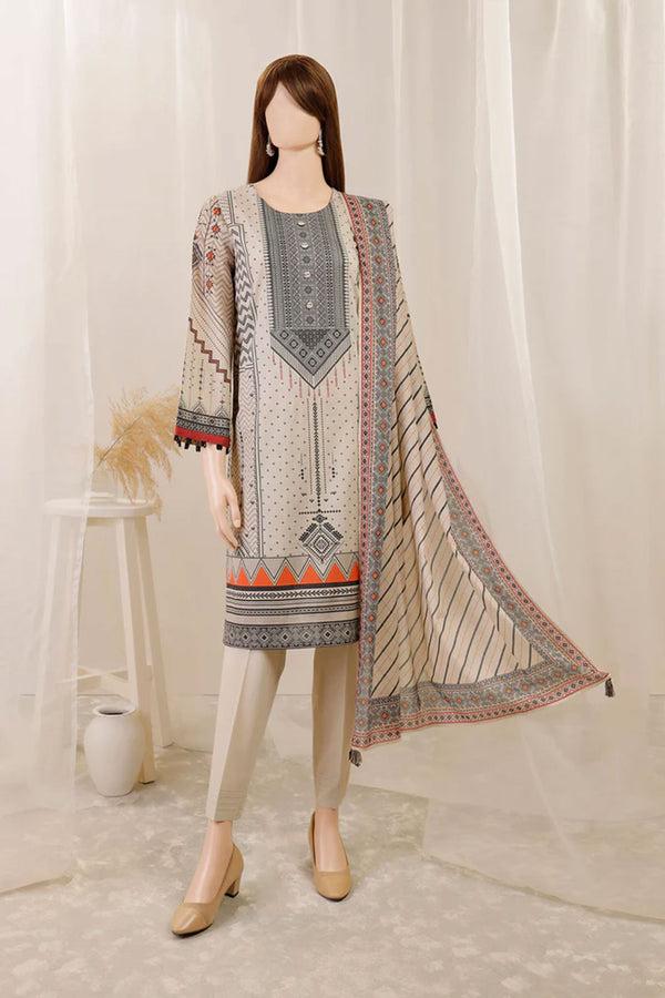 Unstitched Printed Lawn 3 Piece