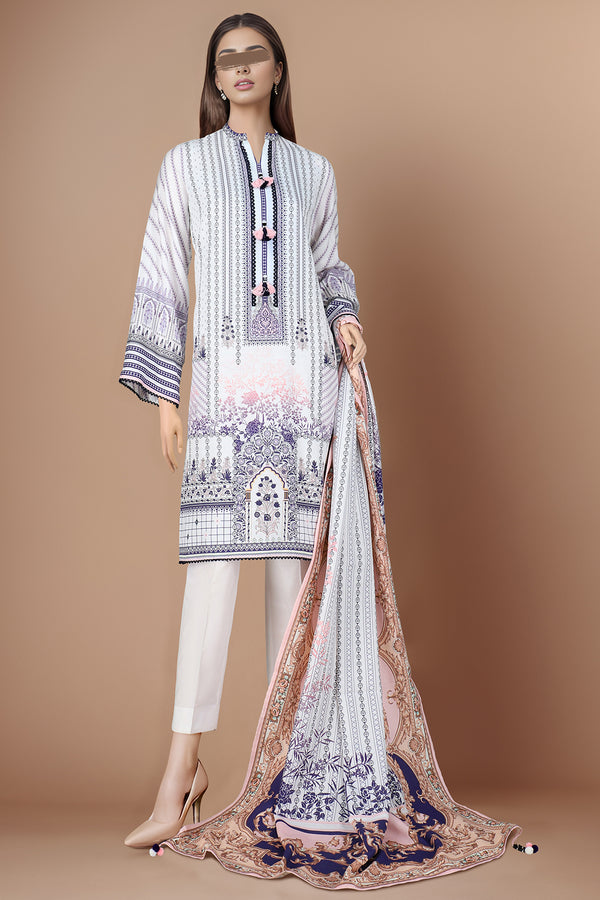 Unstitched Printed Lawn 3 Piece