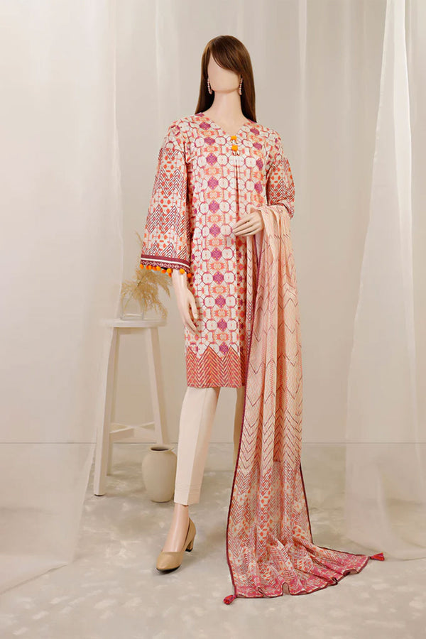 Unstitched Printed Lawn 3 Piece