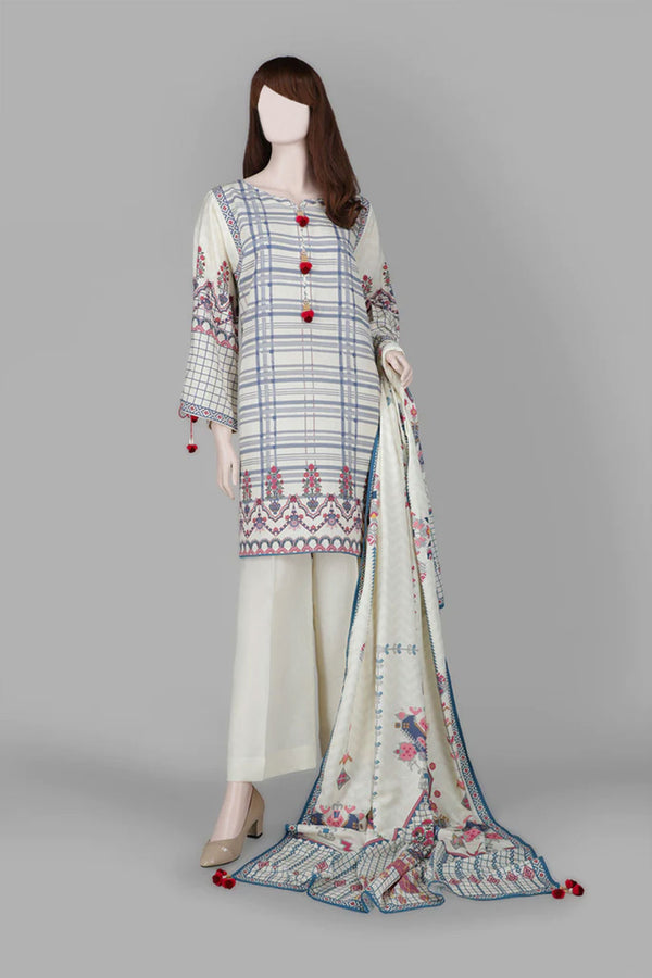 Unstitched Printed Lawn 3 Piece