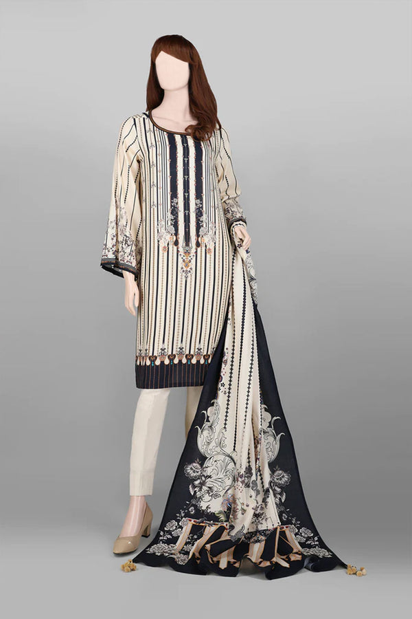 Unstitched Printed Lawn 3 Piece