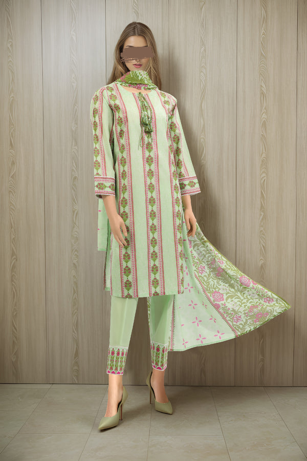 Unstitched Printed Lawn 3 Piece