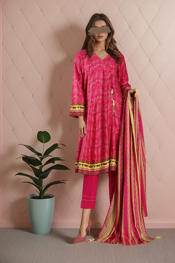 Unstitched Printed Lawn 3 Piece