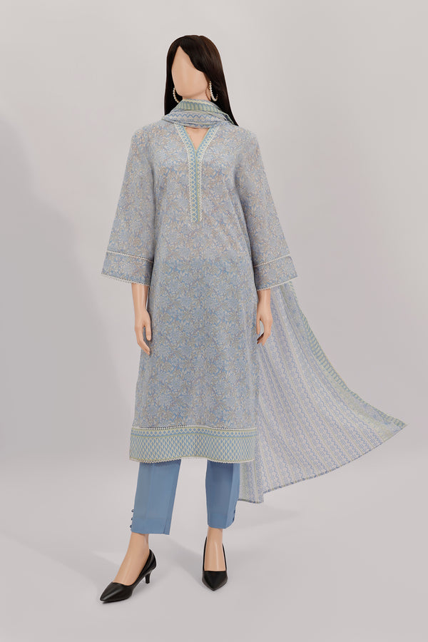 Unstitched Printed Lawn 3 Piece