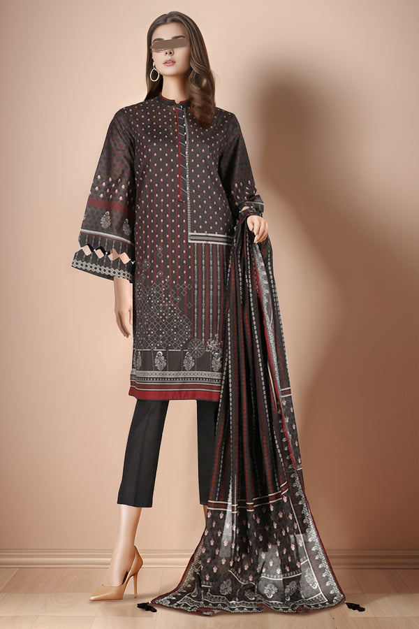 Unstitched Printed Lawn 3 Piece