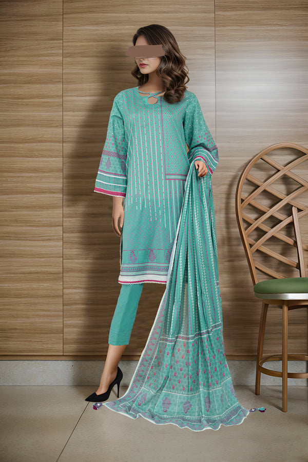 Unstitched Printed Lawn 3 Piece