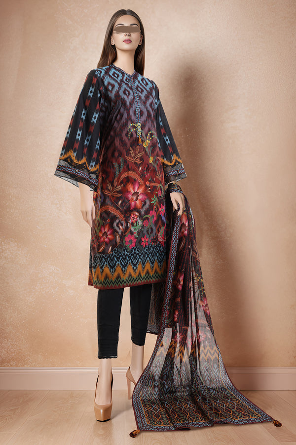 Unstitched Printed Lawn 3 Piece