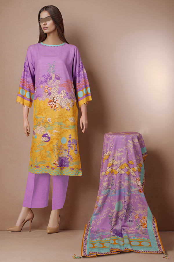 Unstitched Printed Lawn 3 Piece