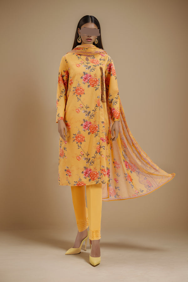 Unstitched Printed Lawn 3 Piece