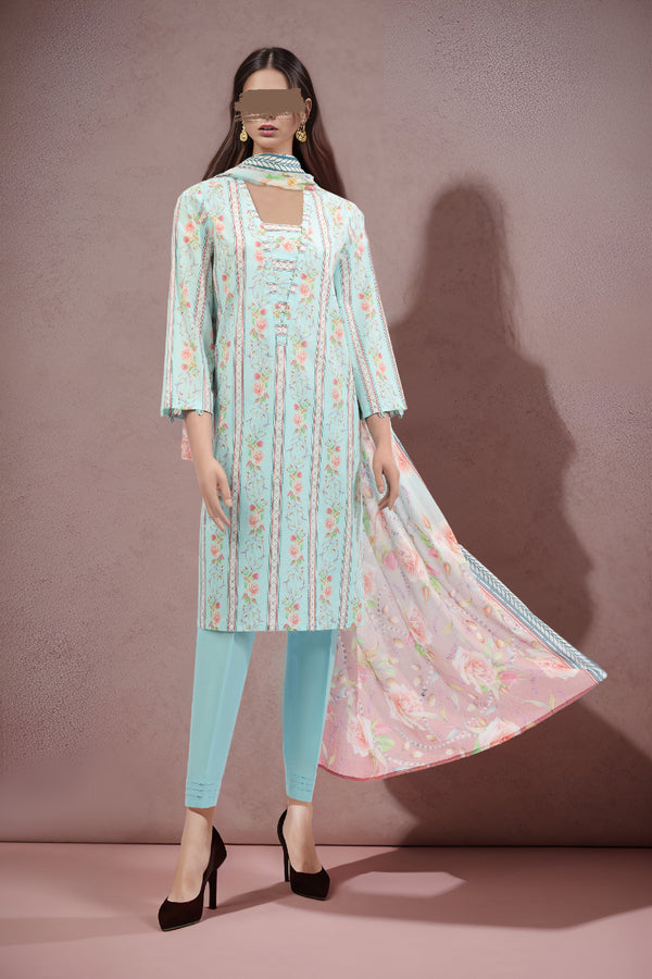 Unstitched Printed Lawn 3 Piece