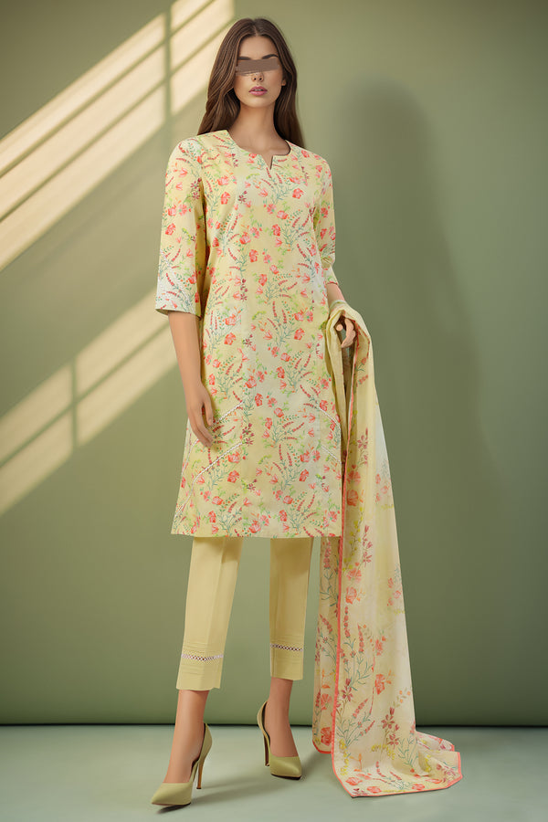 Unstitched Printed Lawn 3 Piece