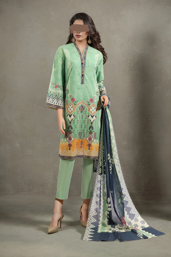 Unstitched Printed Lawn 3 Piece