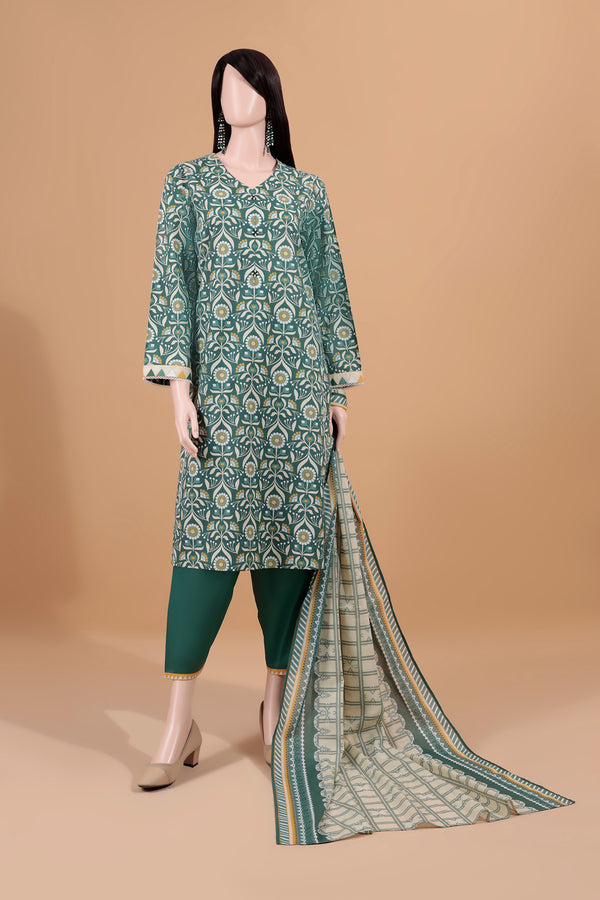 Unstitched Printed Lawn 3 Piece