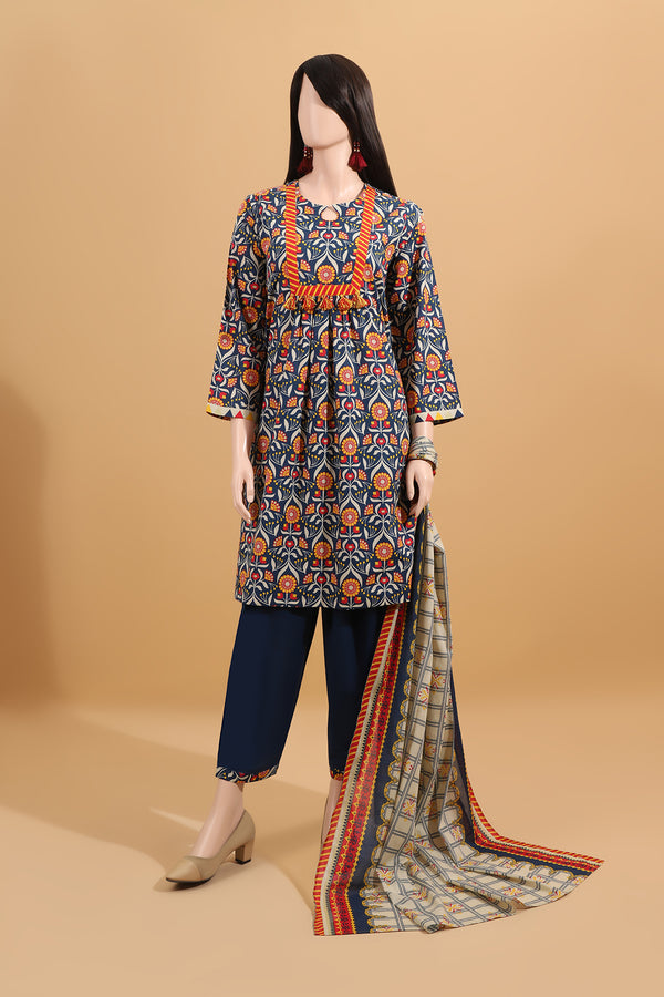 Unstitched Printed Lawn 3 Piece