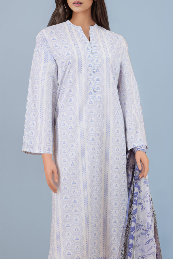 Unstitched Printed Lawn 3 Piece