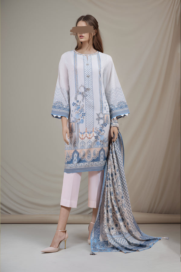 Unstitched Printed Lawn 3 Piece