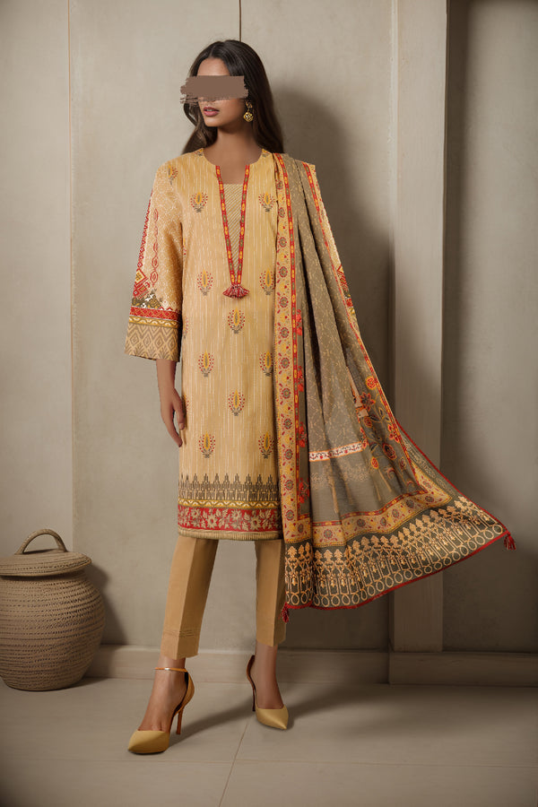 Unstitched Printed Lawn 3 Piece