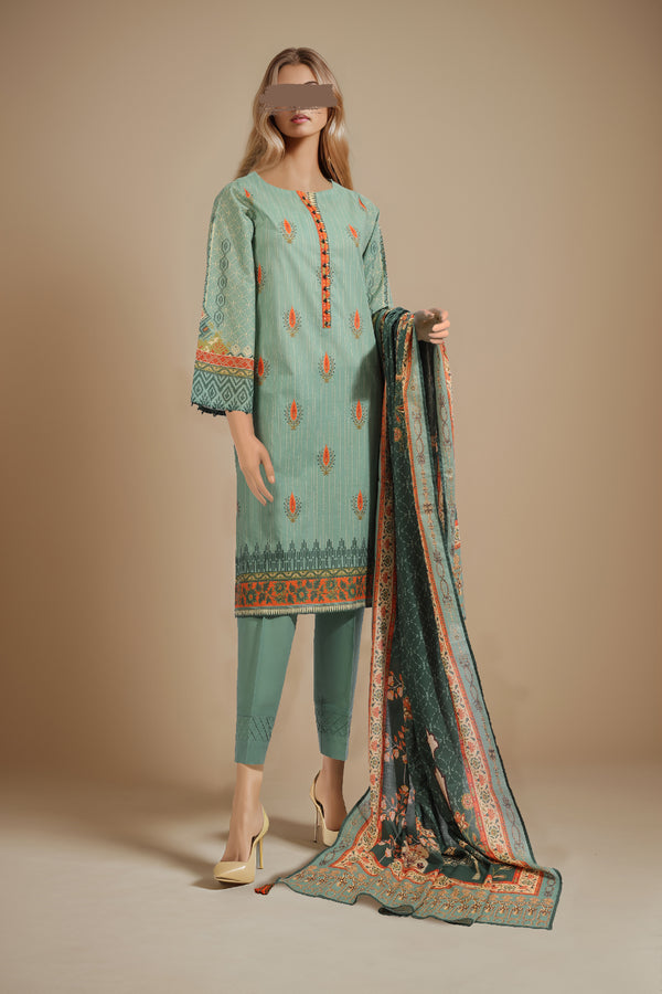 Unstitched Printed Lawn 3 Piece