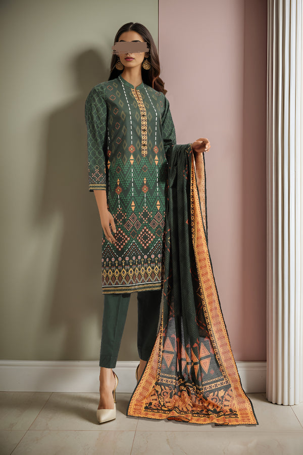 Unstitched Printed Lawn 2 Piece (Shirt/Dupatta)