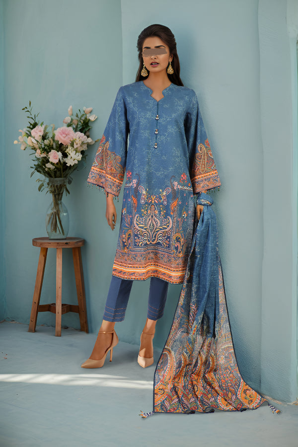 Unstitched Printed Lawn 2 Piece (Shirt/Dupatta)