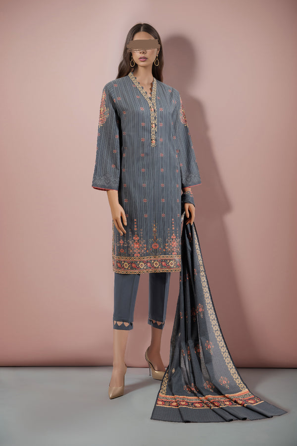 Unstitched Printed Lawn 2 Piece (Shirt/Dupatta)