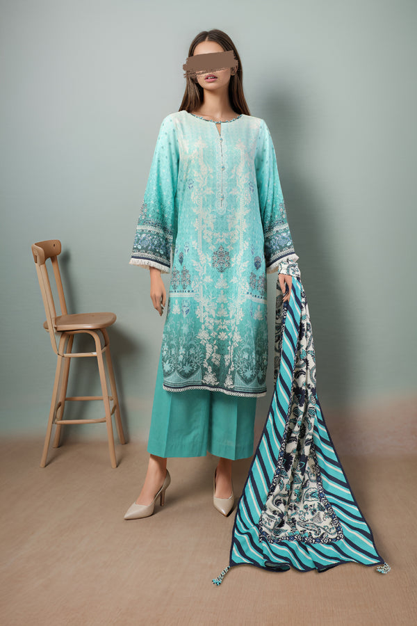 Unstitched Printed Lawn 3 Piece