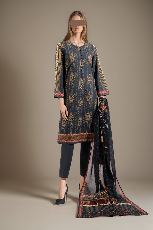 Unstitched Printed Lawn 3 Piece