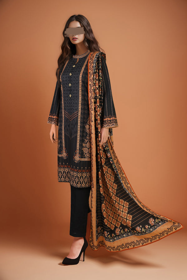 Unstitched Printed Lawn 3 Piece