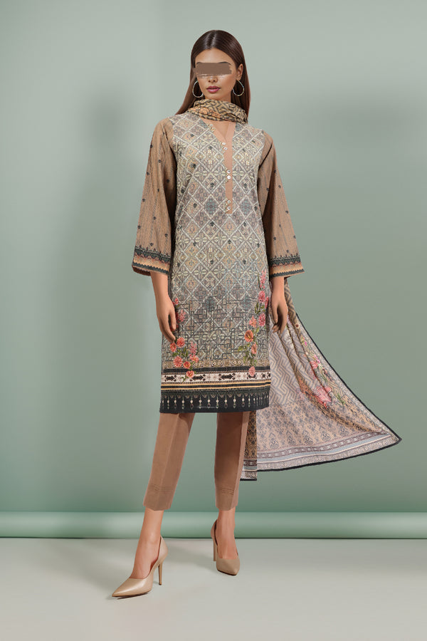 Unstitched Printed Lawn 3 Piece