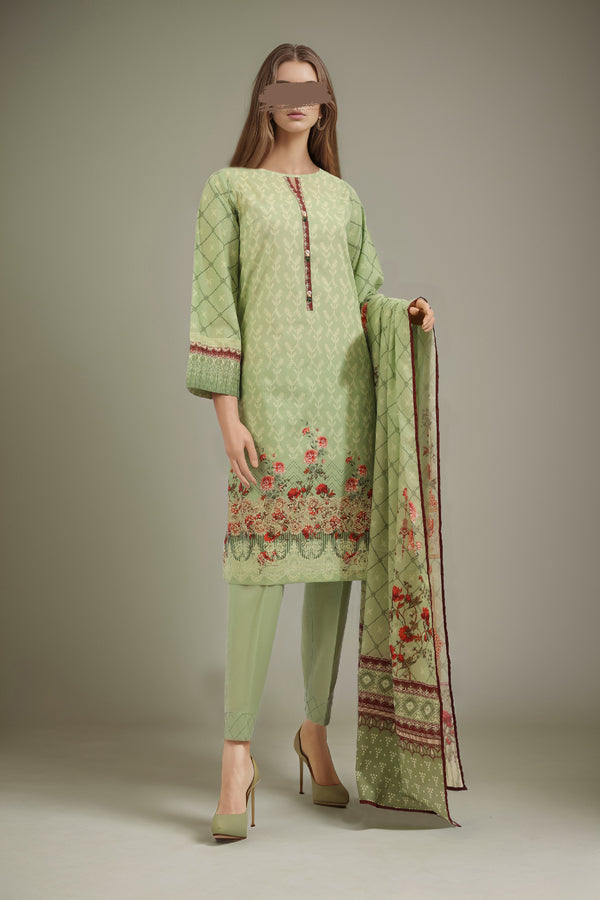 Unstitched Printed Lawn 3 Piece