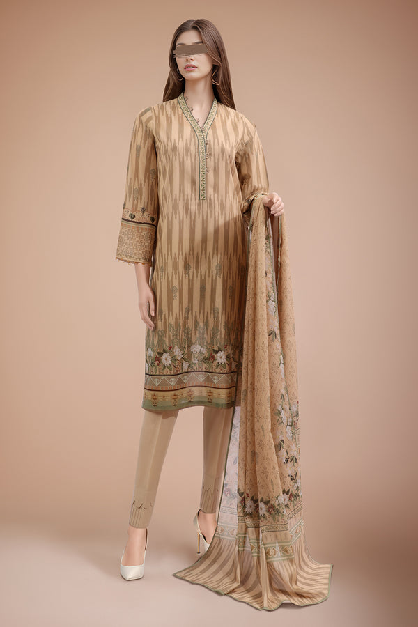 Unstitched Printed Lawn 3 Piece