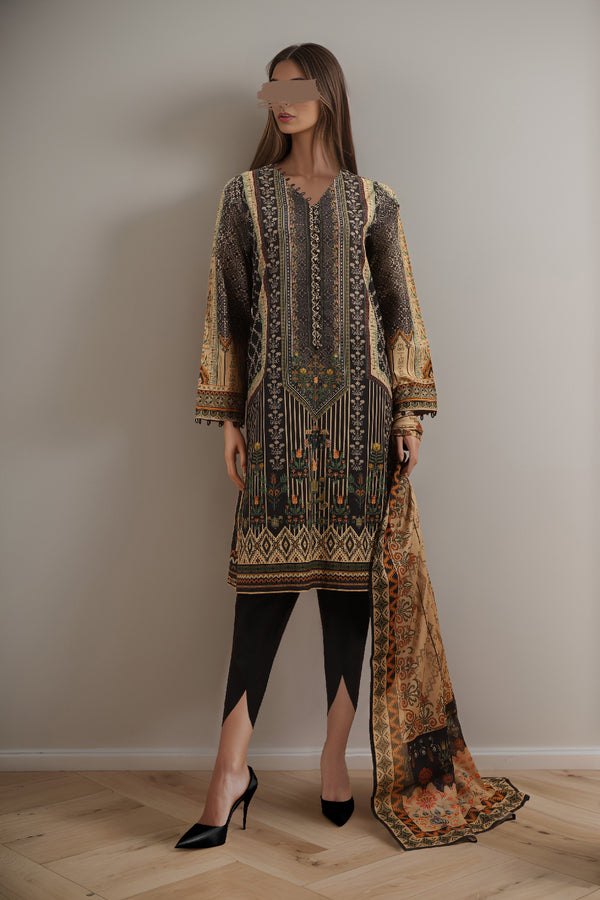 Unstitched Printed Lawn 3 Piece