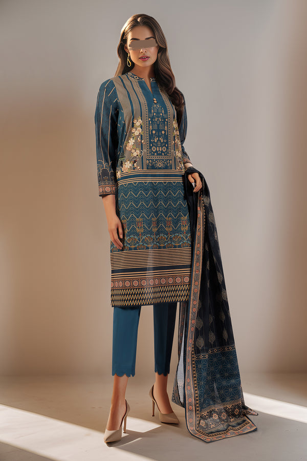 Unstitched Printed Lawn 2 Piece (Shirt/Dupatta)