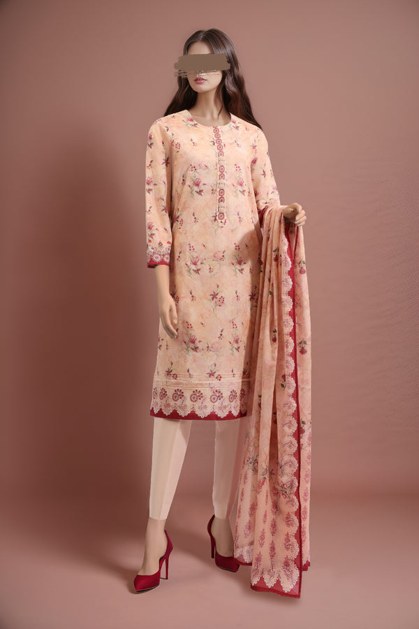 Unstitched Printed Lawn 2 Piece (Shirt/Dupatta)