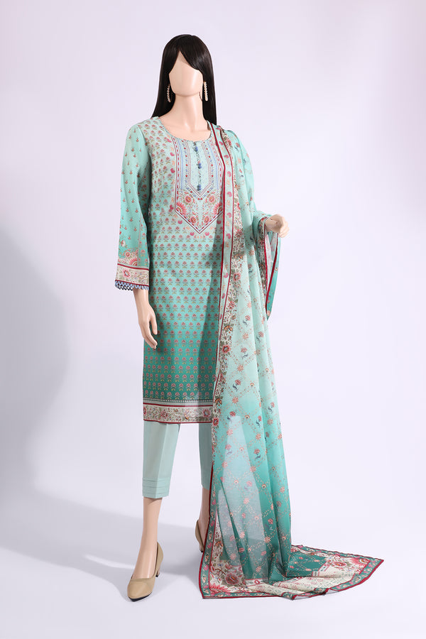 Unstitched Printed Lawn 3 Piece