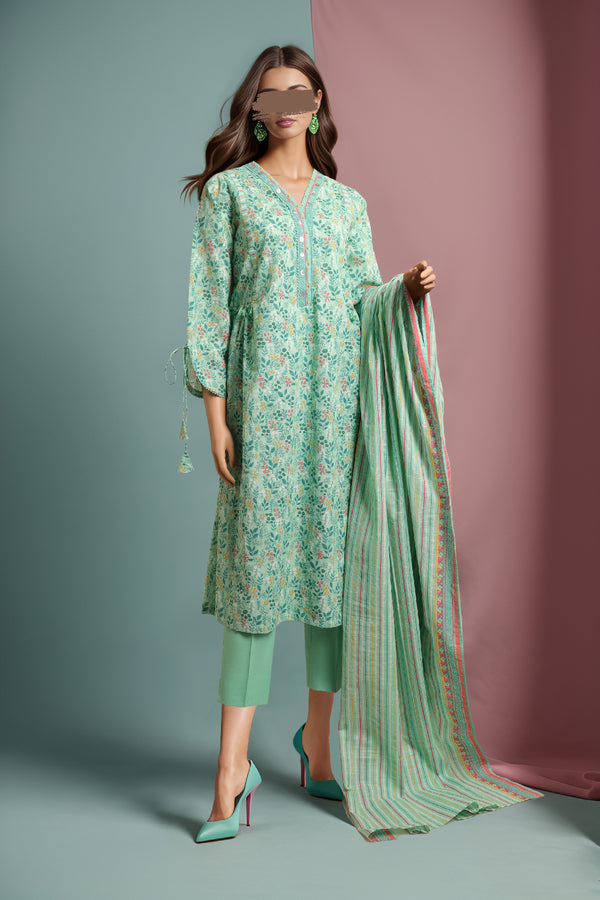 Unstitched Printed Khaddar 3 Piece