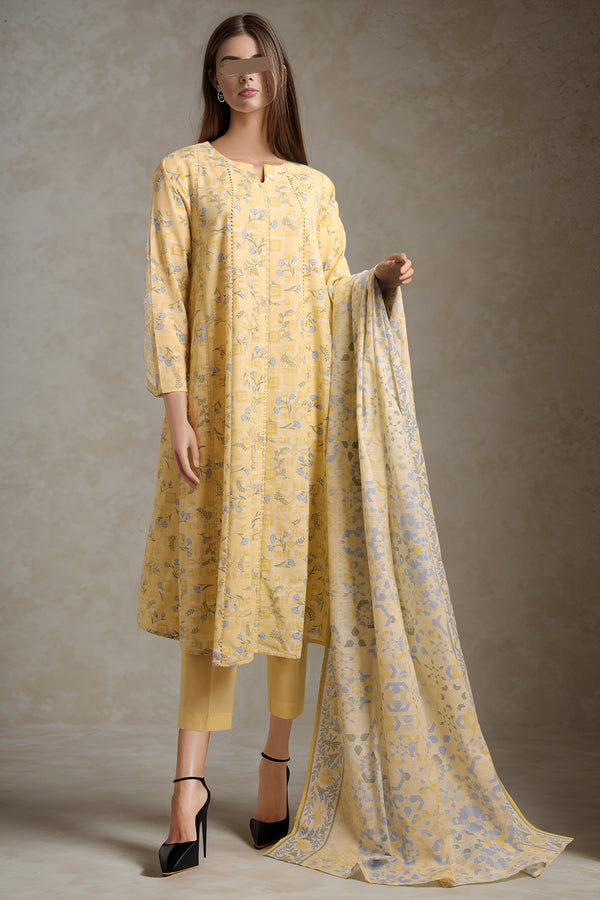 Unstitched Printed Khaddar 2 Piece (Shirt/Trouser)