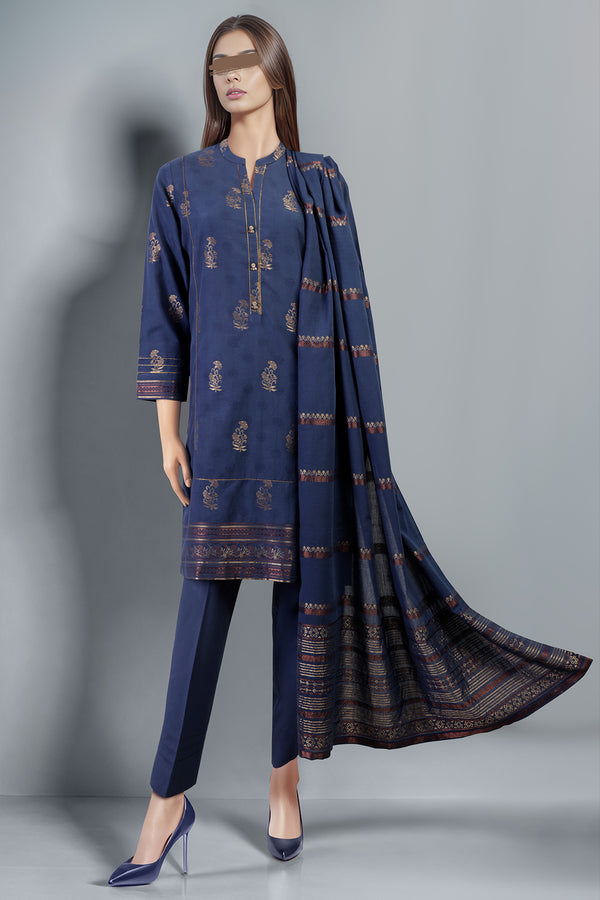 Unstitched Jacquard Cotton 2 Piece (Shirt/Dupatta)